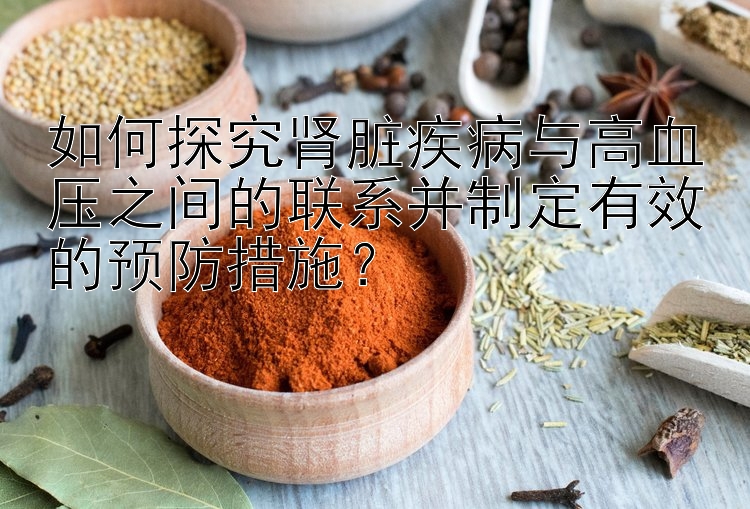 如何探究肾脏疾病与高血压之间的联系并制定有效的预防措施？